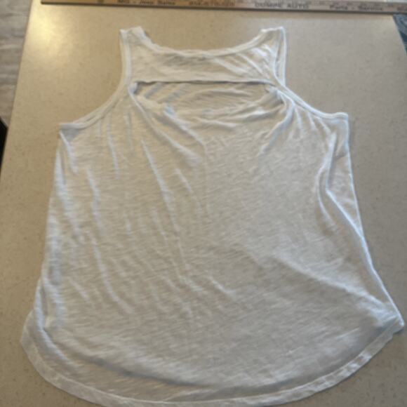 Womens Athleta Semi Sheer White Tank Top With Peek A Boo Back - Picture 6 of 8